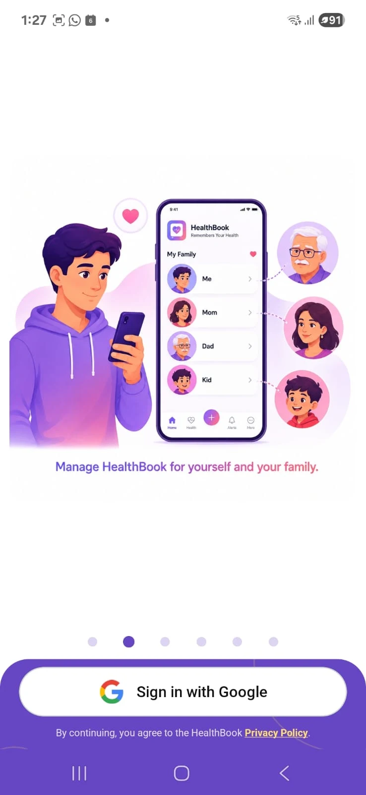 A family member preparing Dad's consultation HealthiBit remotely